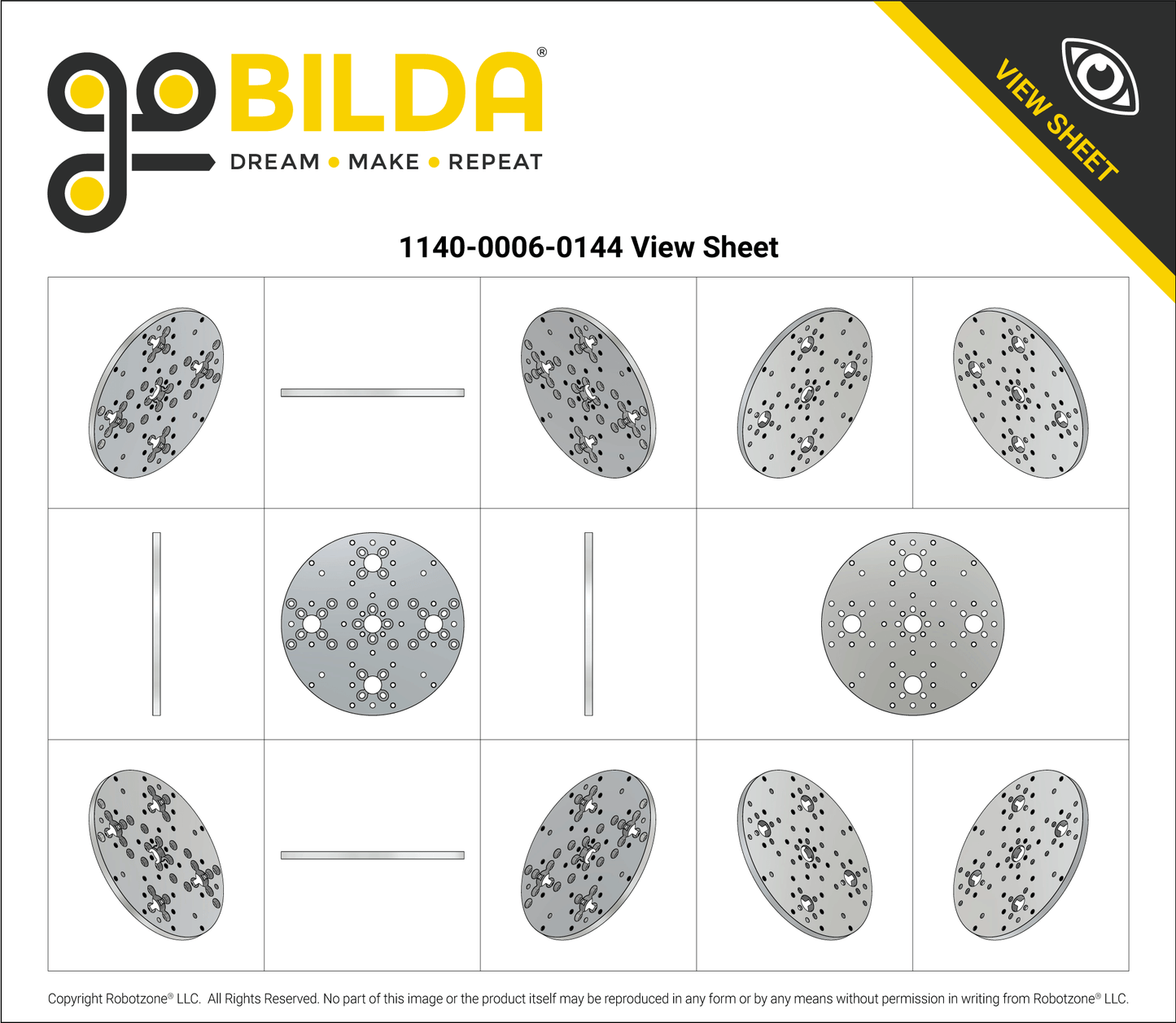 1140 Series Aluminum Baseplate (6mm Thickness, 144mm Diameter)