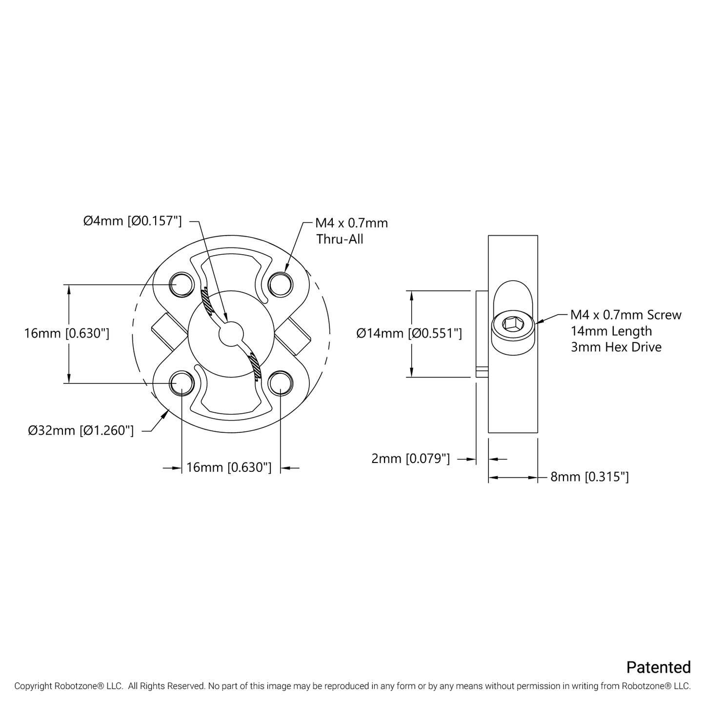 1309 Series Sonic Hub (4mm Bore)