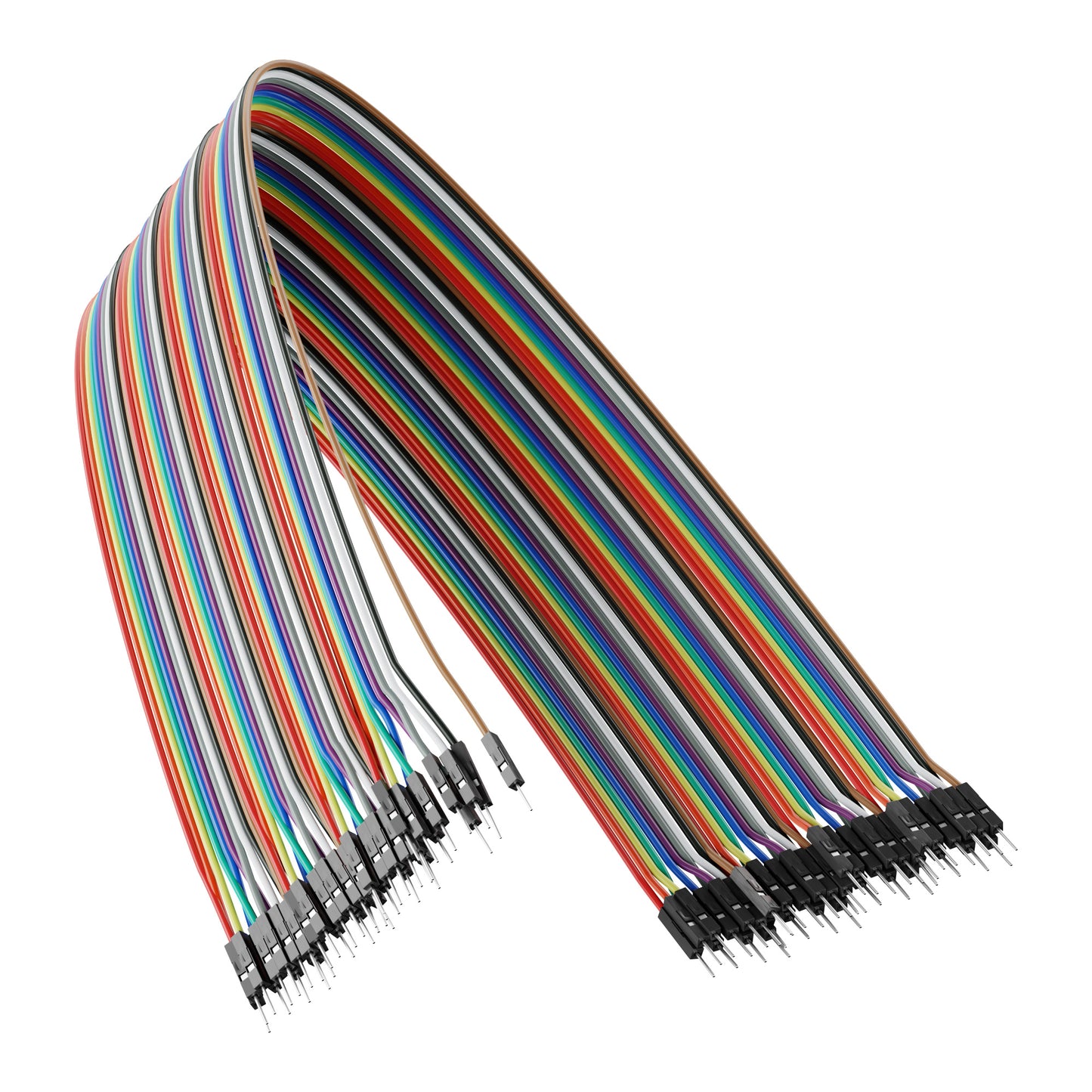 3804-2020-0050 - Male to Male Jumper Wire (Multicolor, 50cm Length) - 40 Pack