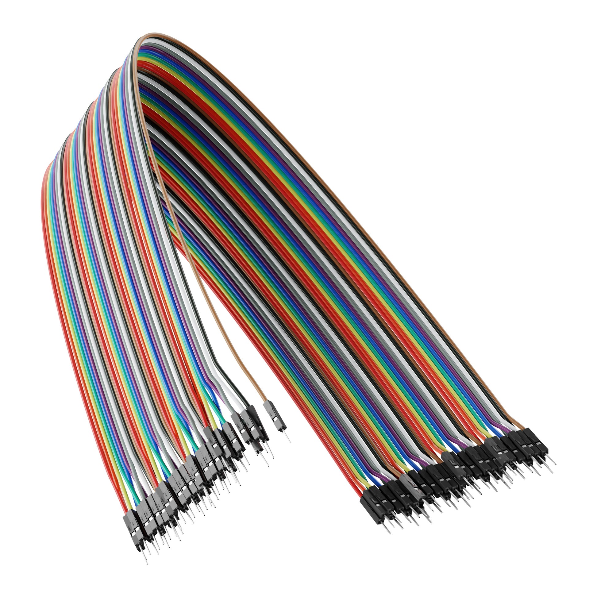 3804-2020-0050 - Male to Male Jumper Wire (Multicolor, 50cm Length) - 40 Pack