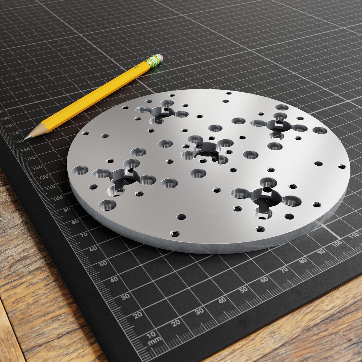 1140 Series Aluminum Baseplate (6mm Thickness, 144mm Diameter)