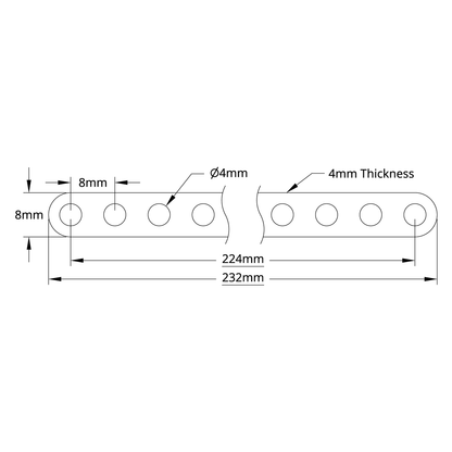 1102 Series Flat Beam (29 Hole, 232mm Length) - 2 Pack