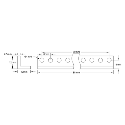 1103 Series L-Beam (11 Hole, 88mm Length) - 2 Pack