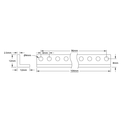 1103 Series L-Beam (13 Hole, 104mm Length) - 2 Pack