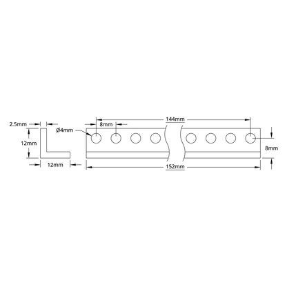 1103 Series L-Beam (19 Hole, 152mm Length) - 2 Pack