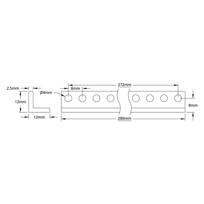 1103 Series L-Beam (35 Hole, 280mm Length) - 2 Pack