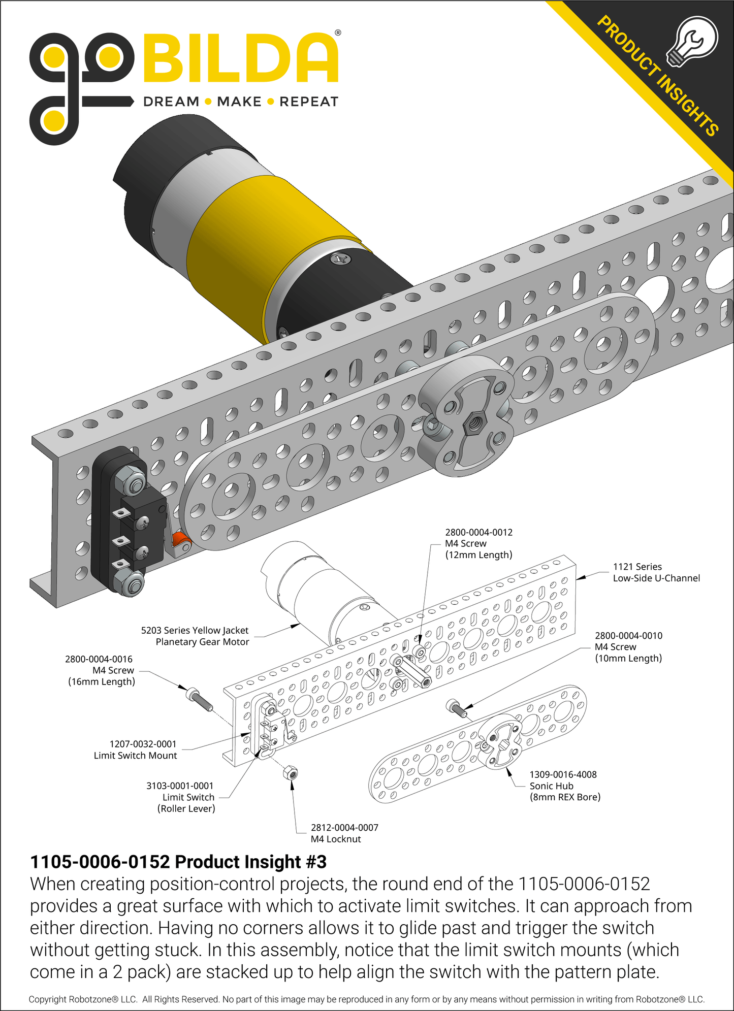 1105 Series Round-End Pattern Plate (6 Hole, 152mm Length)