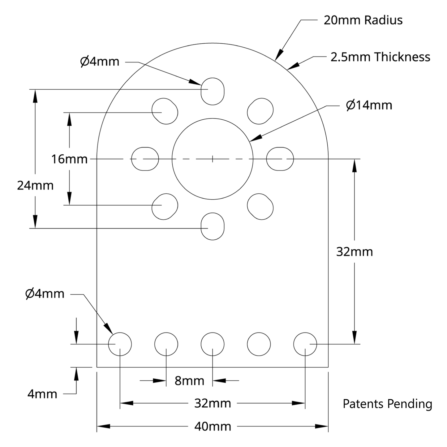 1108 Series Flat Pattern Bracket (1-1)