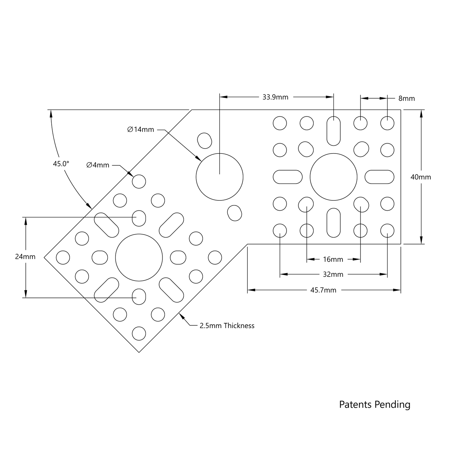 1108 Series Flat Pattern Bracket (2-3)