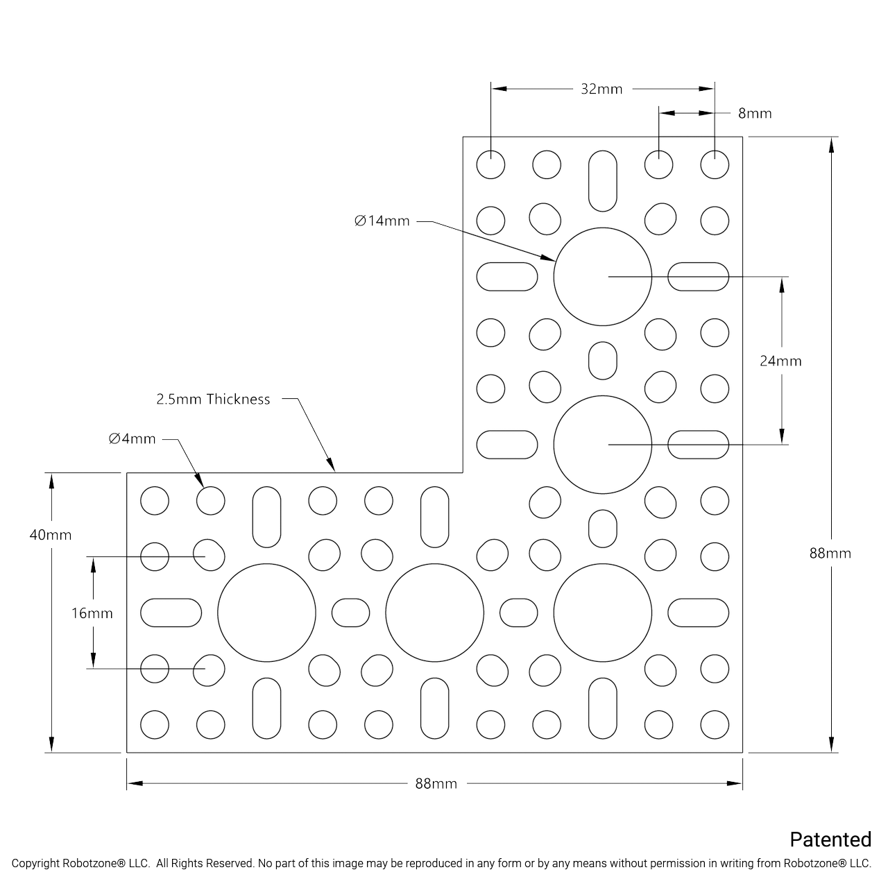 1108 Series Flat Pattern Bracket (4-1)