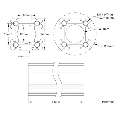 1109 Series goRAIL (43mm Length)