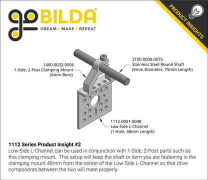 1112 Series Low-Side L-Channel (1 Hole, 48mm Length)