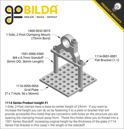 1114 Series Flat Bracket (1-1) - 2 Pack