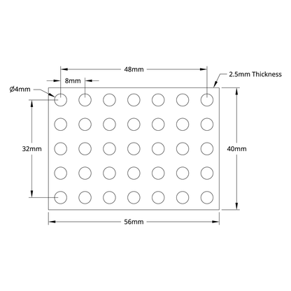 1116 Series Grid Plate (5 x 7 Hole, 40 x 56mm)