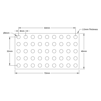 1116 Series Grid Plate (5 x 9 Hole, 40x 72mm)