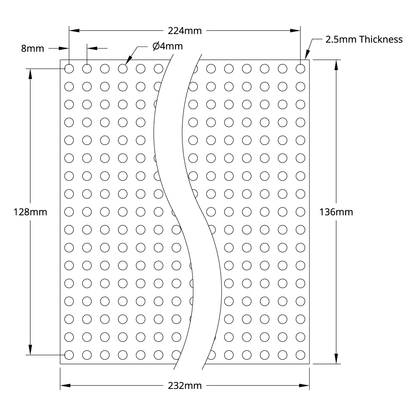 1116 Series Grid Plate (17 x 29 Hole, 136 x 232mm)