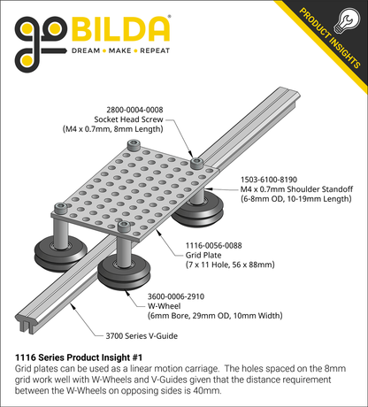 1116 Series Grid Plate (17 x 29 Hole, 136 x 232mm)