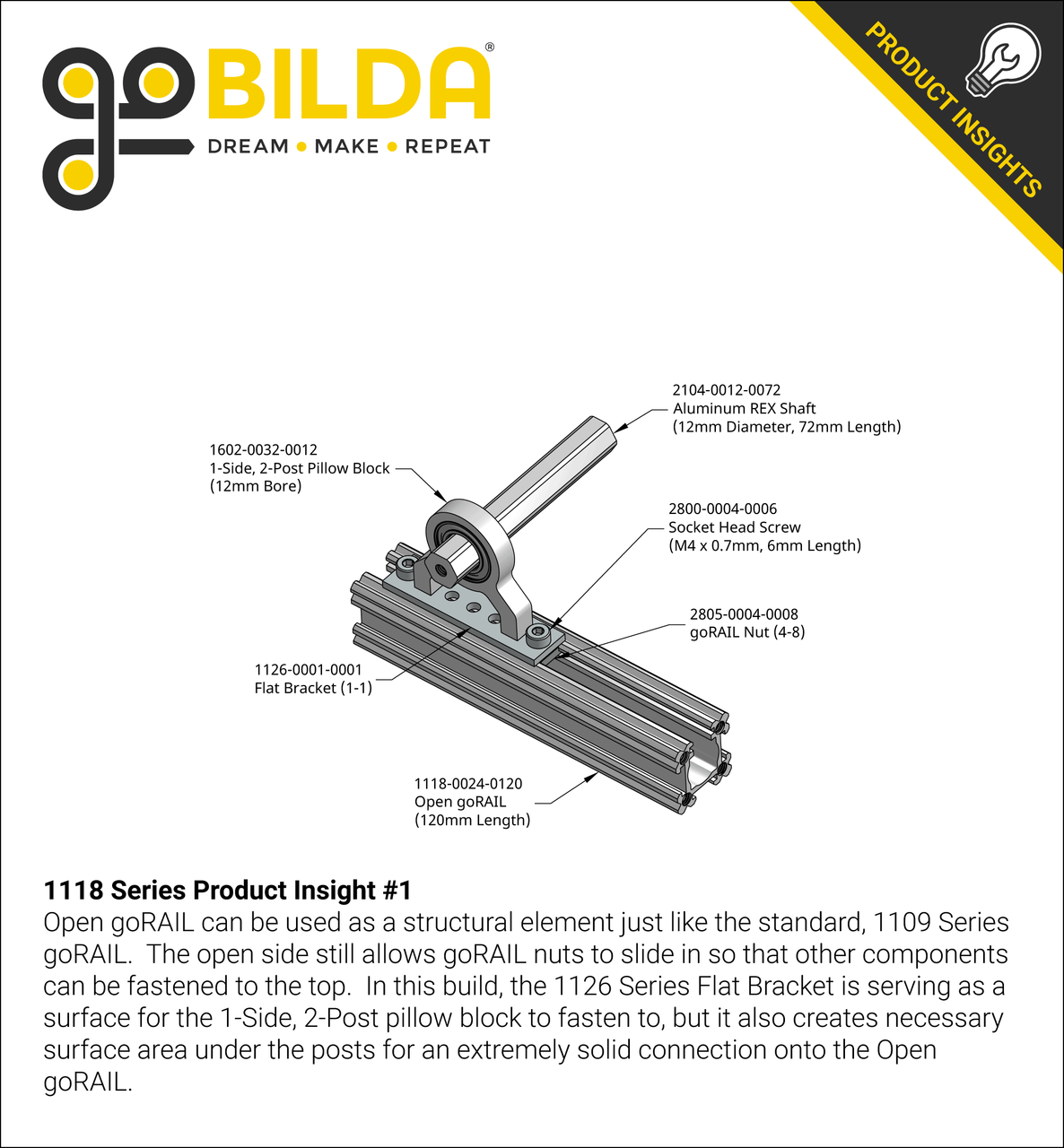 1118 Series Open goRAIL (1200mm Length)