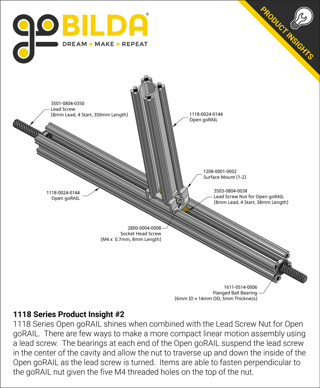 1118 Series Open goRAIL (96mm Length)