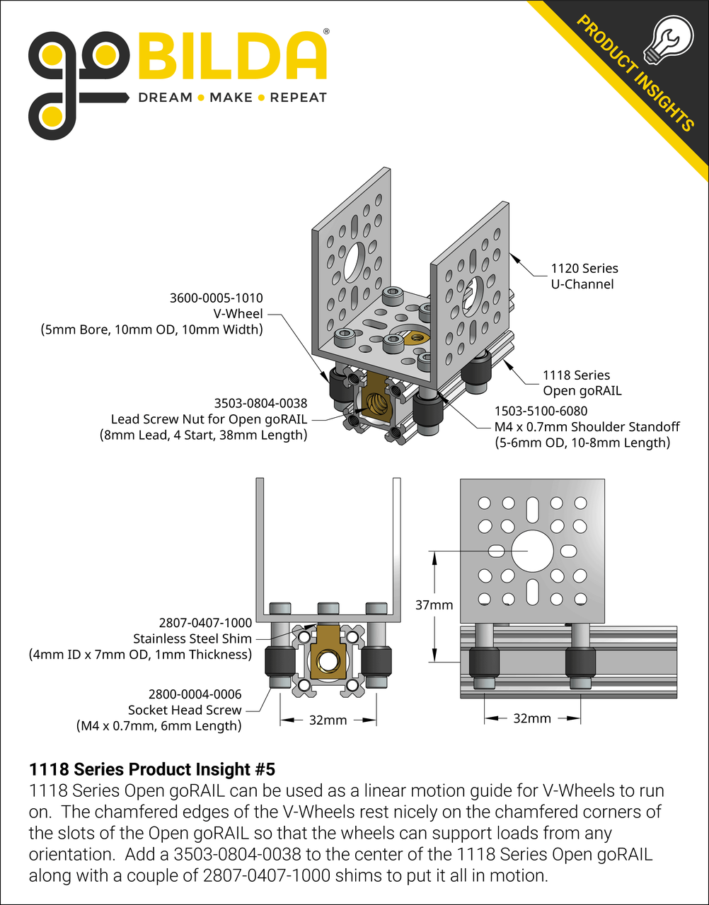 1118 Series Open goRAIL (120mm Length)