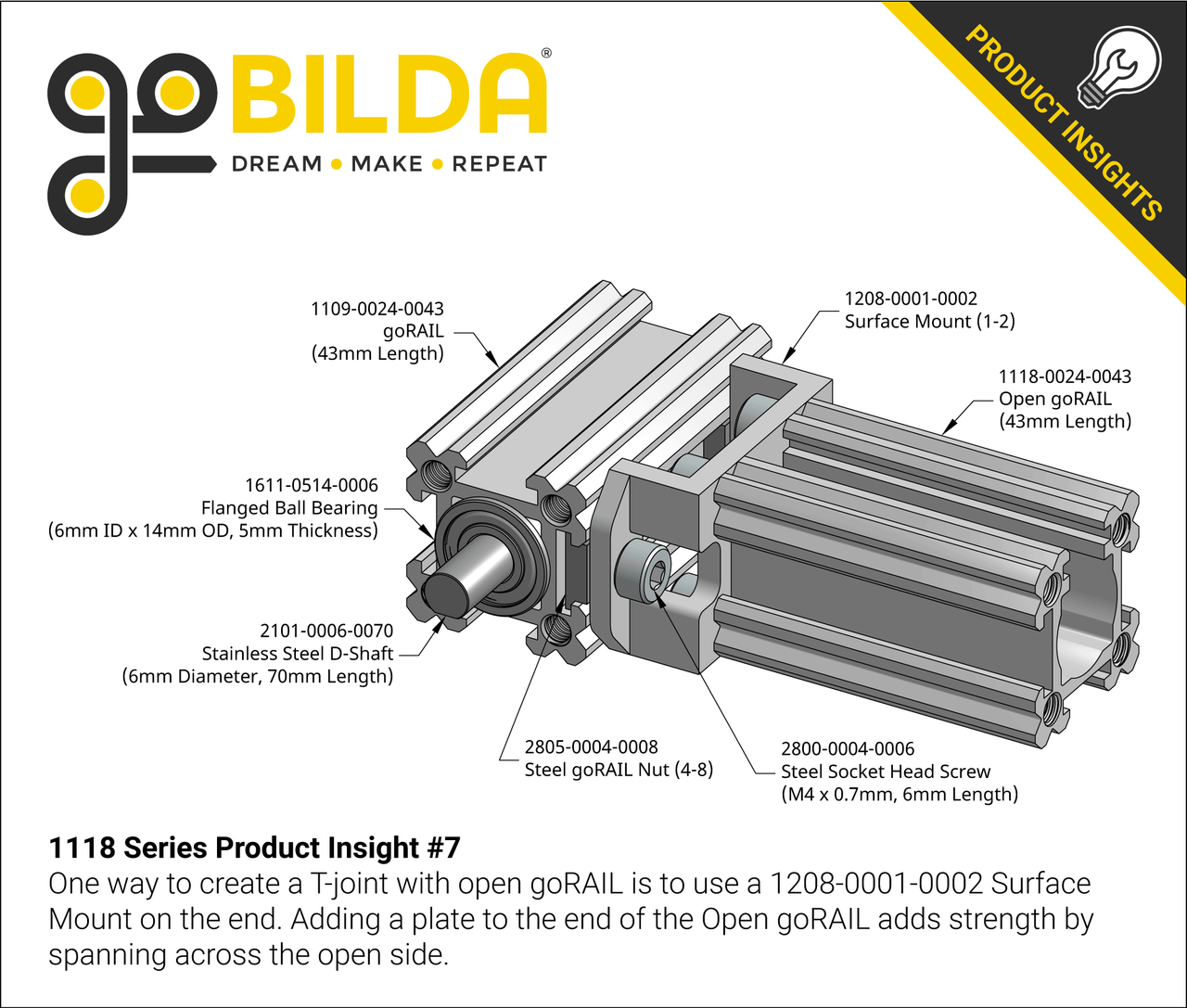 1118 Series Open goRAIL (384mm Length)