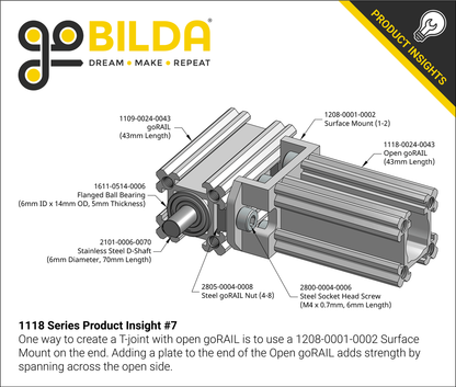 1118 Series Open goRAIL (384mm Length)