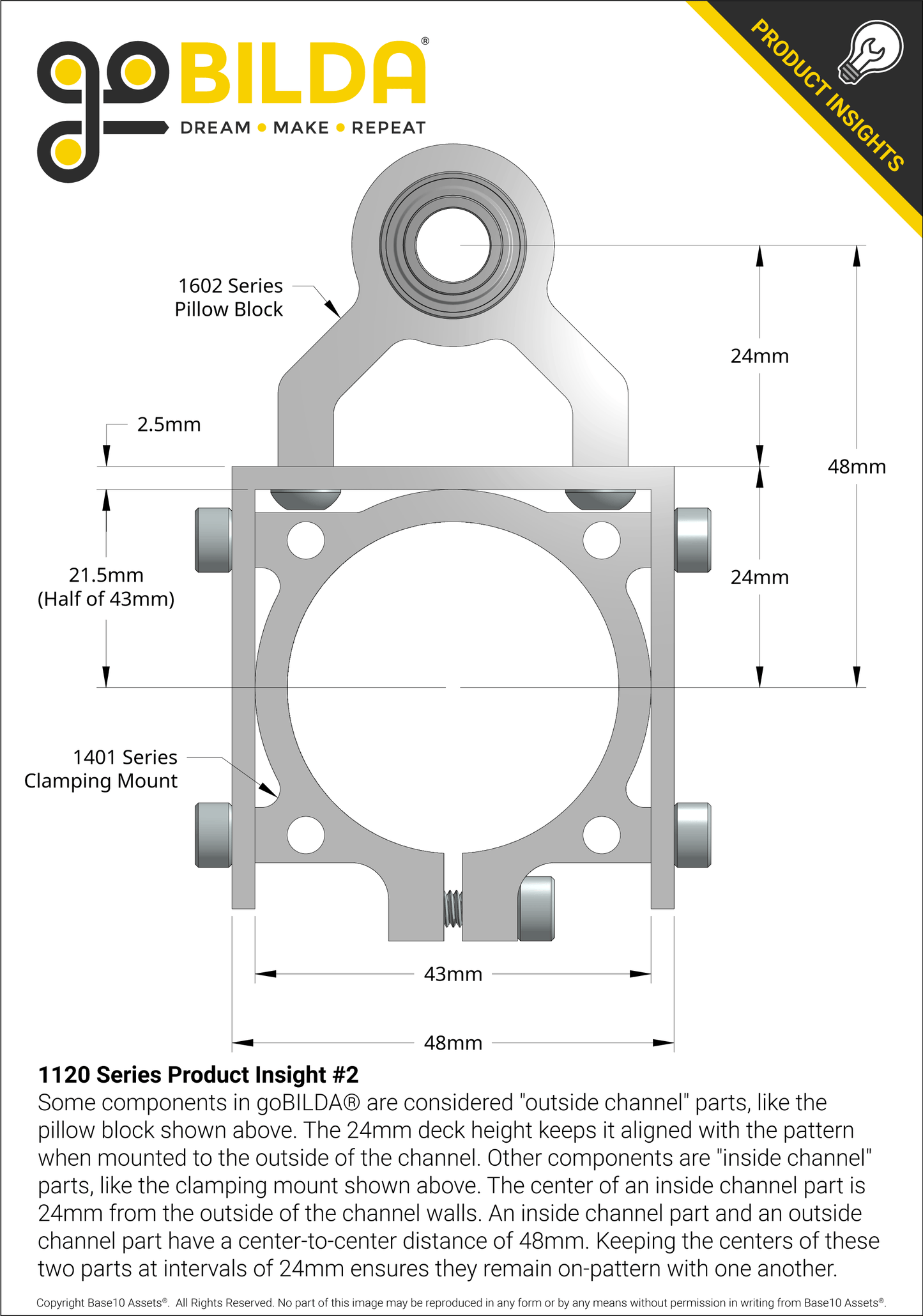 1120 Series U-Channel (1 Hole, 48mm Length)