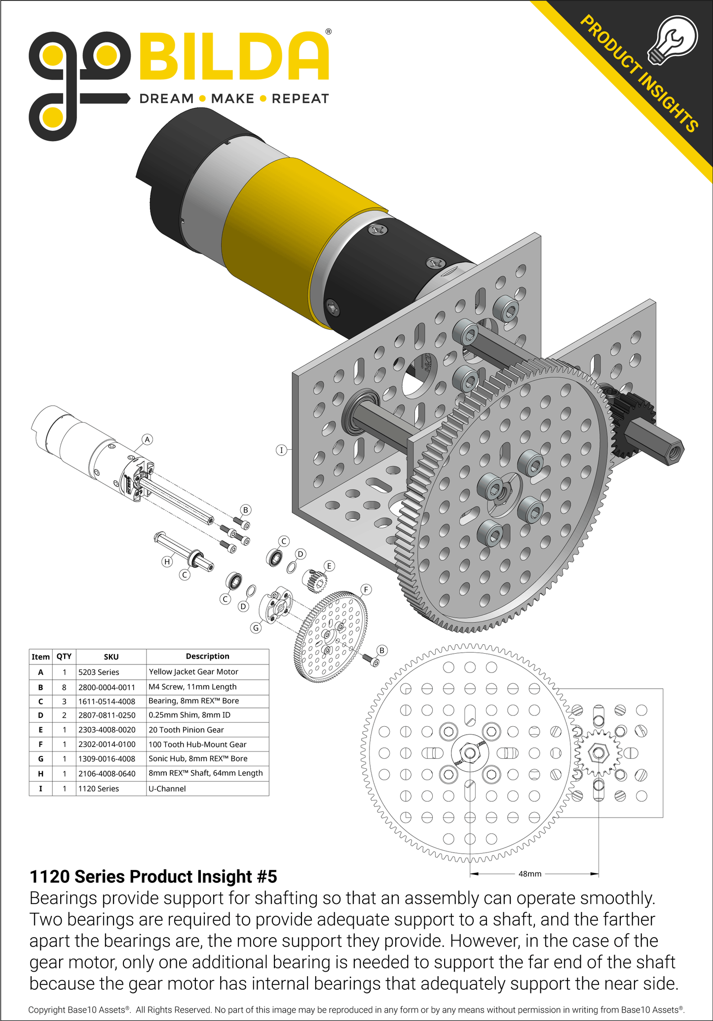 1120 Series U-Channel (12 Hole, 312mm Length)