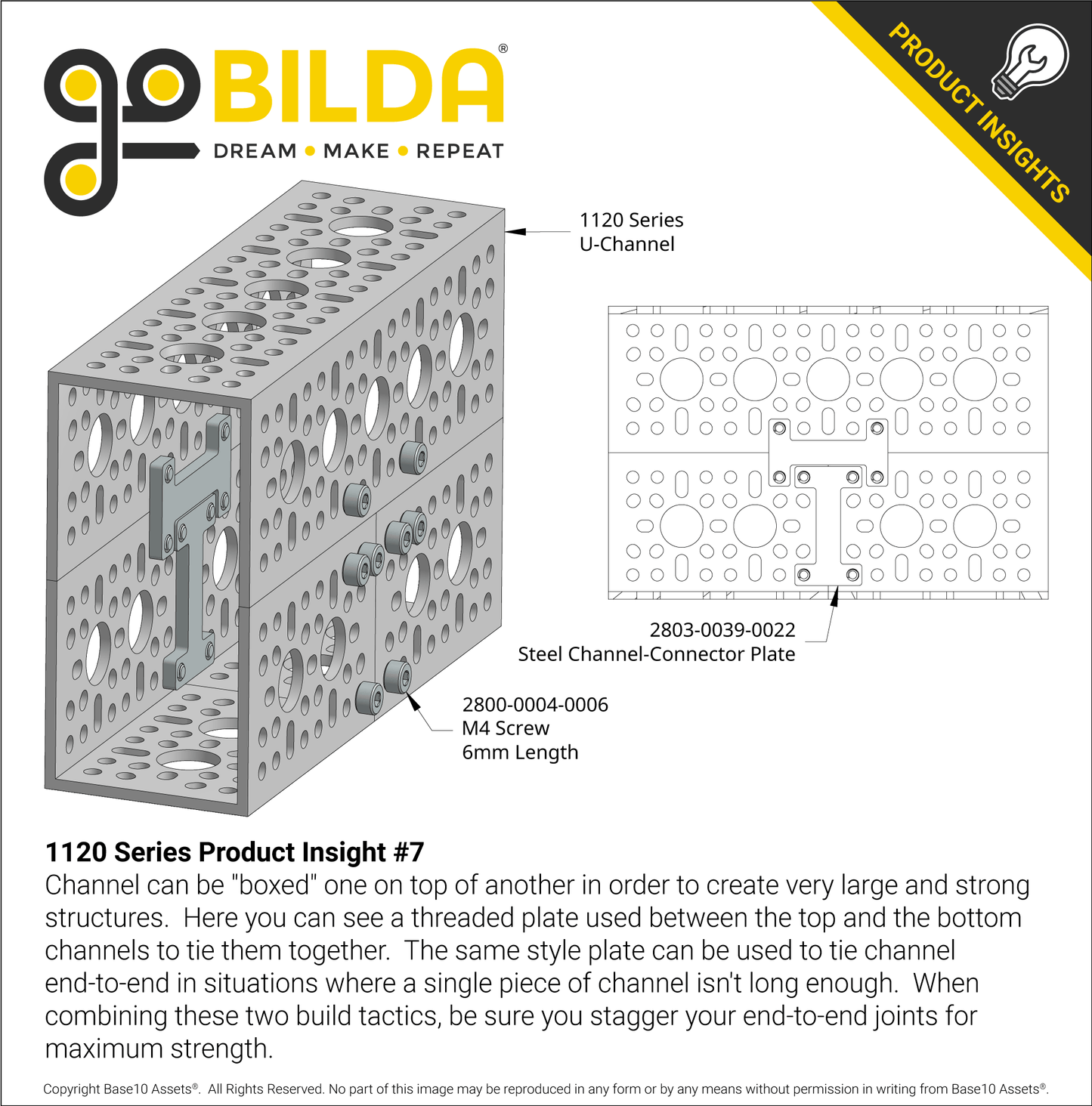 1120 Series U-Channel (33 Hole, 816mm Length)