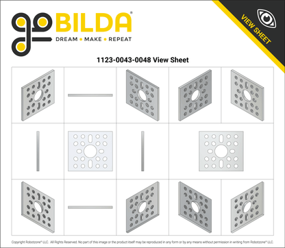 1123 Series Pattern Plate (1 x 1 Hole, 43 x 48mm)