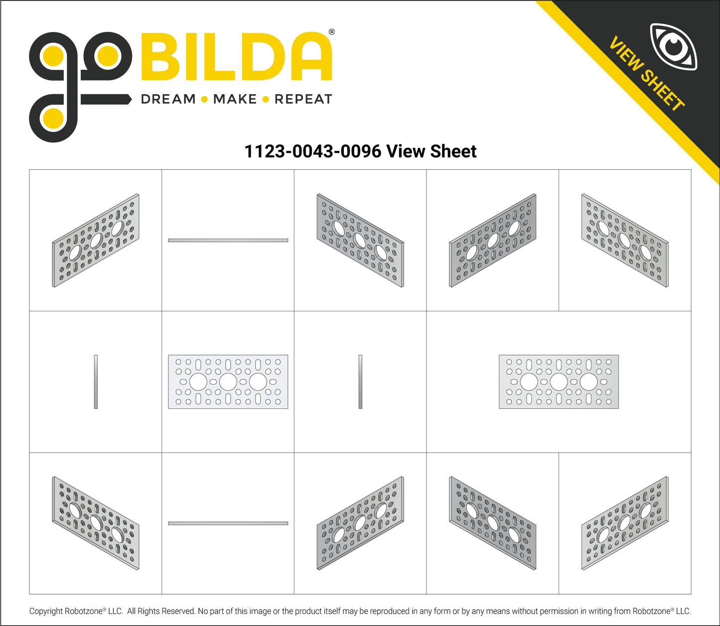 1123 Series Pattern Plate (1 x 3 Hole, 43 x 96mm)