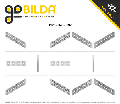 1123 Series Pattern Plate (1 x 7 Hole, 43 x 192mm)