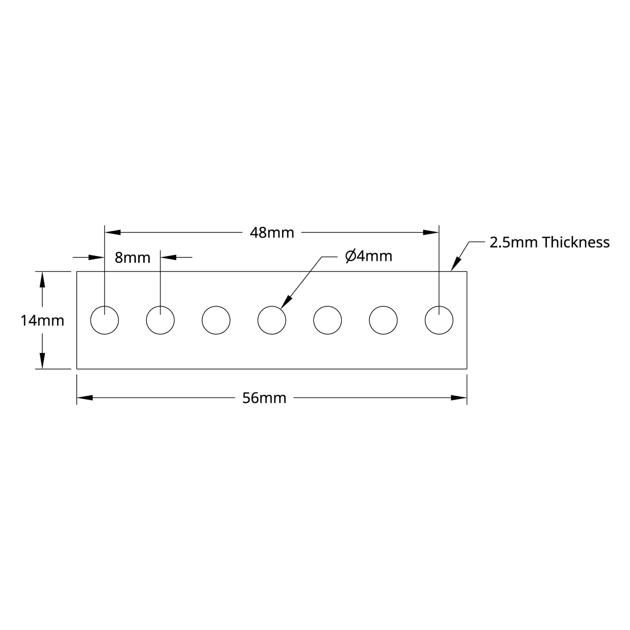 1126 Series Steel Flat Bracket (1-1) - 2 Pack