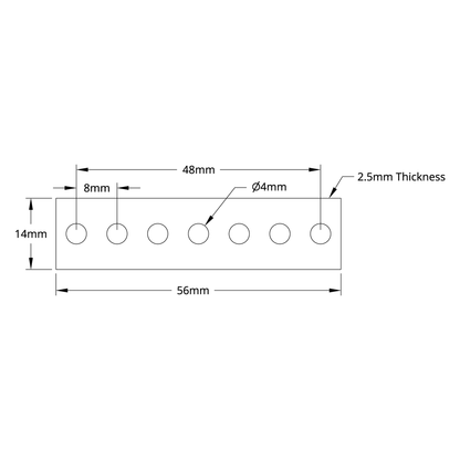 1126 Series Steel Flat Bracket (1-1) - 2 Pack