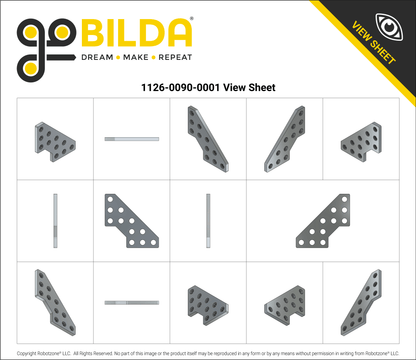 Steel Gusset-Plate (3 x 3 Hole) - 4 Pack