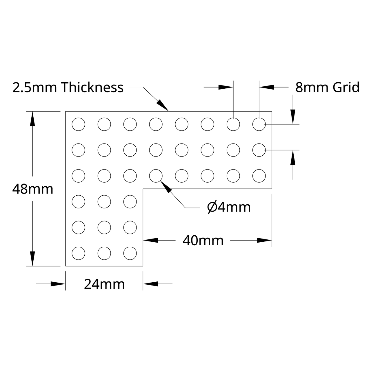 1137 Series Steel Flat Grid Bracket (1-1) - 2 Pack