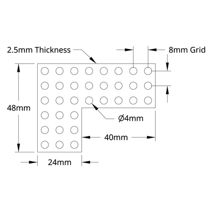 1137 Series Steel Flat Grid Bracket (1-1) - 2 Pack