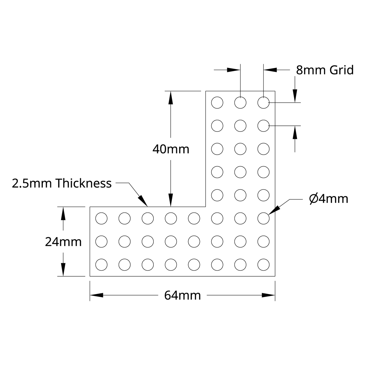 1137 Series Steel Flat Grid Bracket (1-2) - 2 Pack