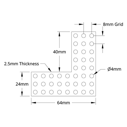 1137 Series Steel Flat Grid Bracket (1-2) - 2 Pack