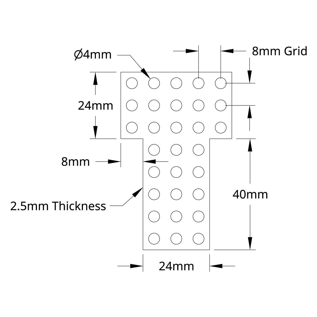 1137 Series Steel Flat Grid Bracket (2-1) - 2 Pack