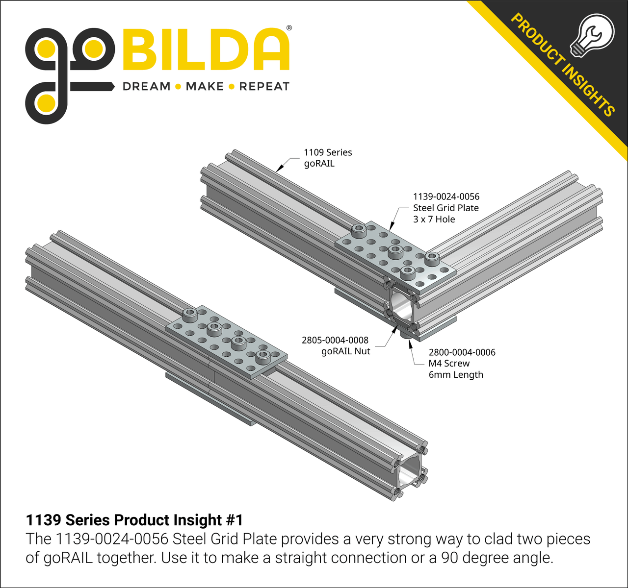 1139 Series Steel Grid Plates (3 x 7 Hole, 24 x 56mm) - 2 Pack