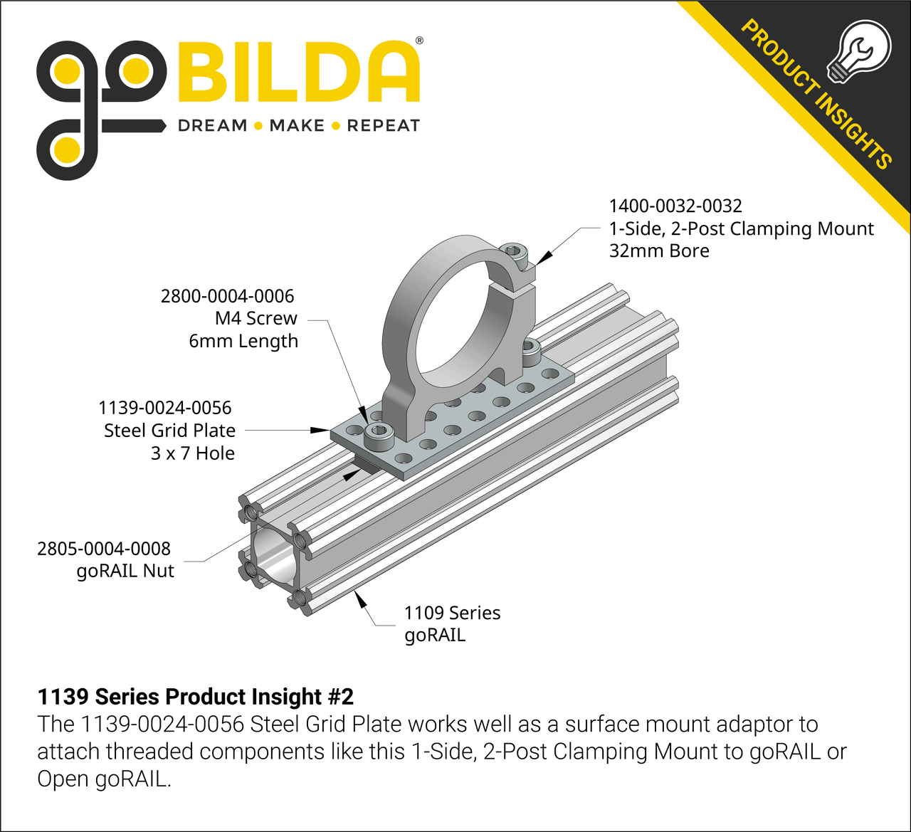 1139 Series Steel Grid Plates (3 x 7 Hole, 24 x 56mm) - 2 Pack