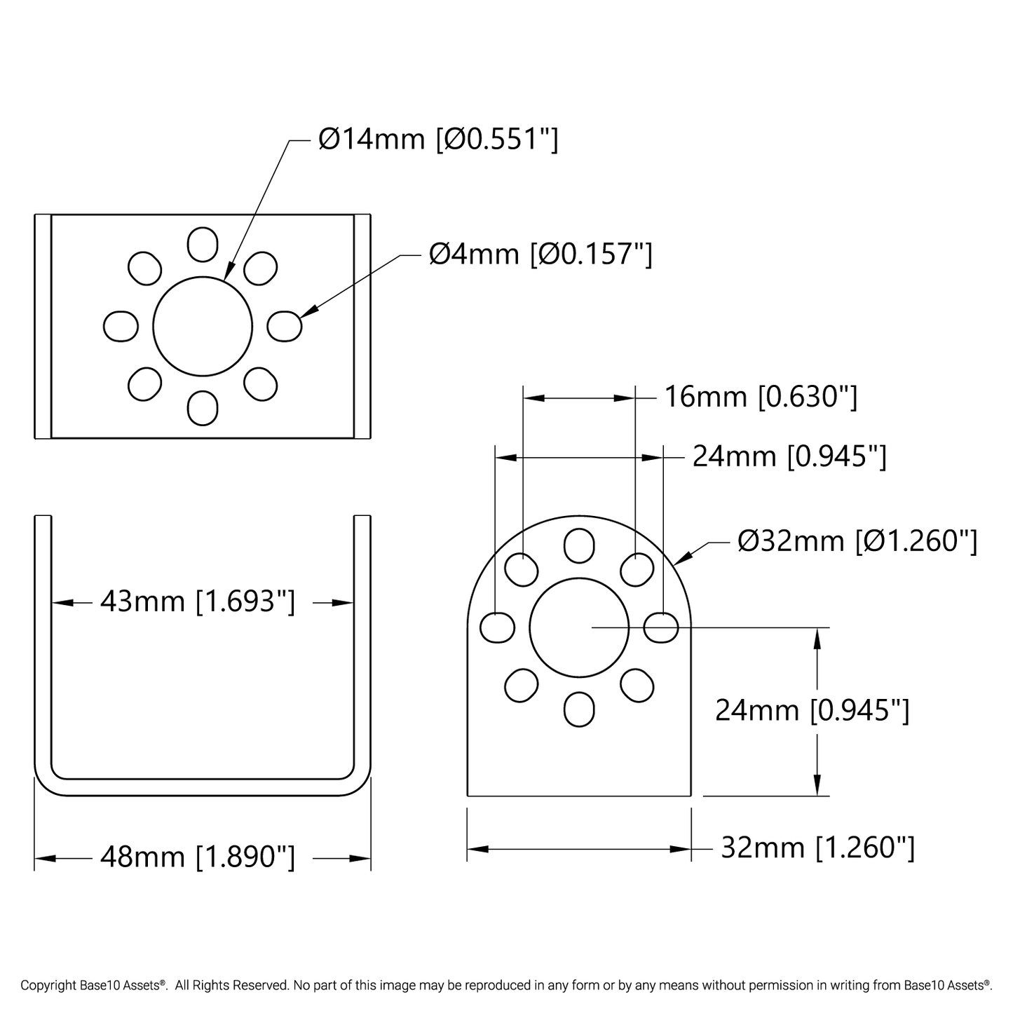 Round-End Steel U-Bracket