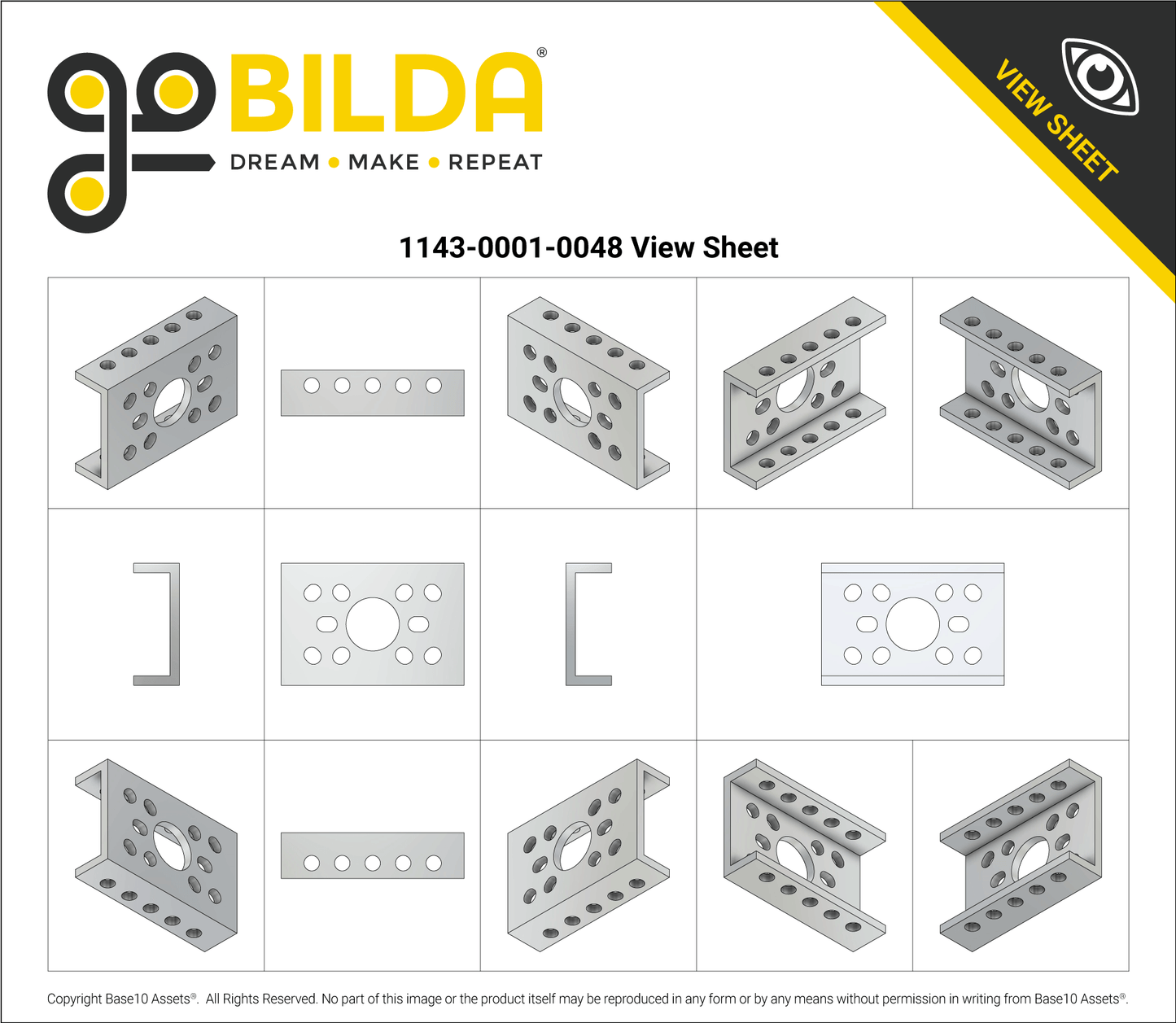 1143 Series Mini Low-Side U-Channel (1 Hole, 48mm Length)