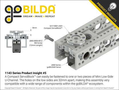 1143 Series Mini Low-Side U-Channel (16 Hole, 408mm Length)