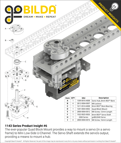 1143 Series Mini Low-Side U-Channel (10 Hole, 264mm Length)