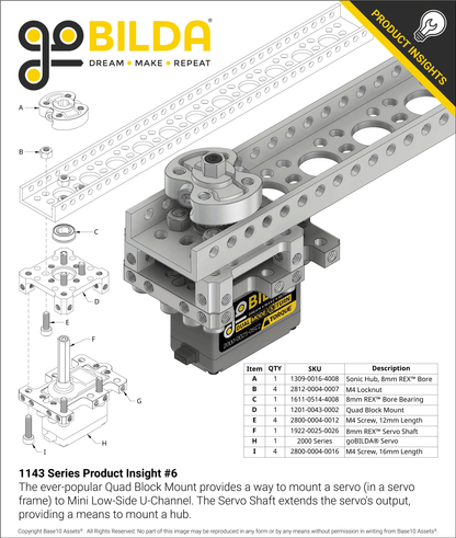 1143 Series Mini Low-Side U-Channel (15 Hole, 384mm Length)