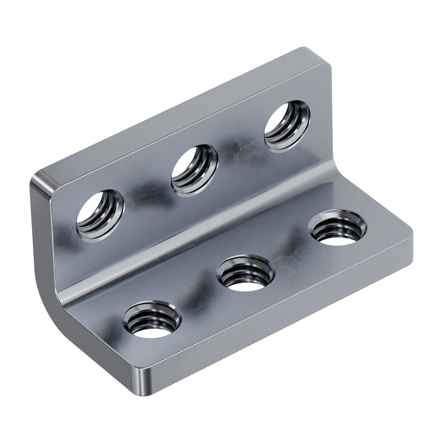 Threaded Steel L-Bracket (3 Hole) - 4 Pack