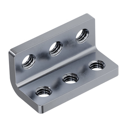 Threaded Steel L-Bracket (3 Hole) - 4 Pack