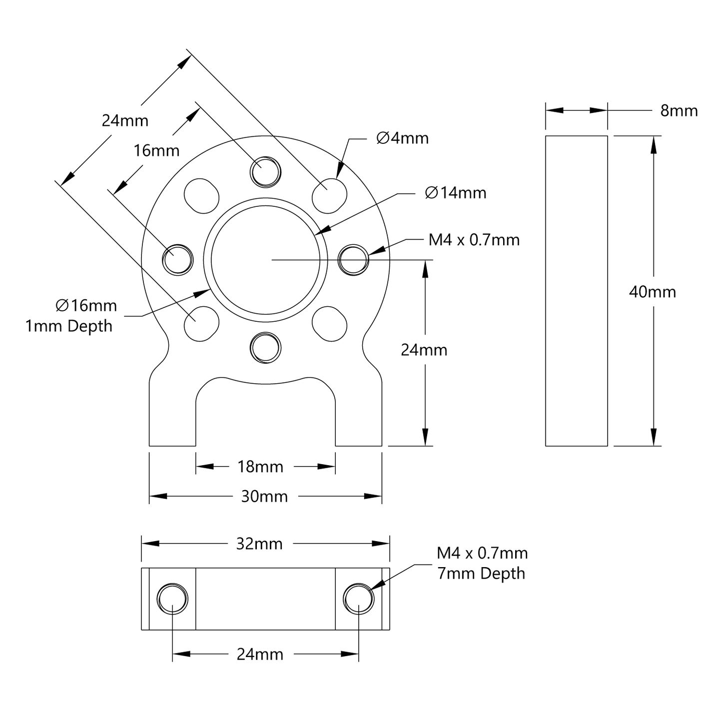 1200 Series 1-Side, 2-Post Pattern Mount (24-1)